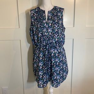 GAP Floral Midi Dress - Black and Blue